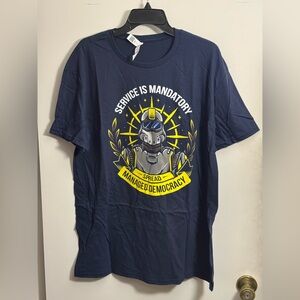 Navy Graphic Tee with Helldivers 2 Bold Design